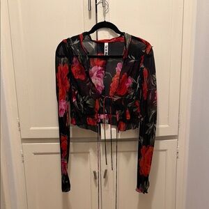 Rat & Boa floral tie top
